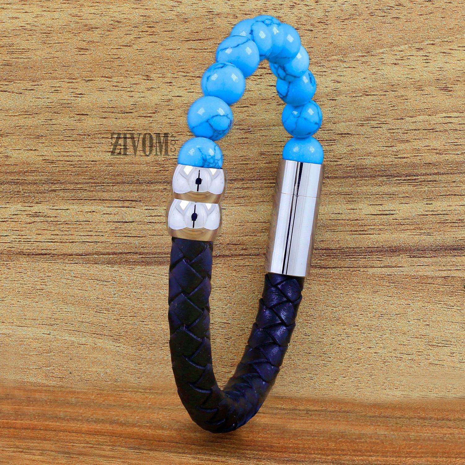 ZIVOM Blue Faux Leather Bracelets