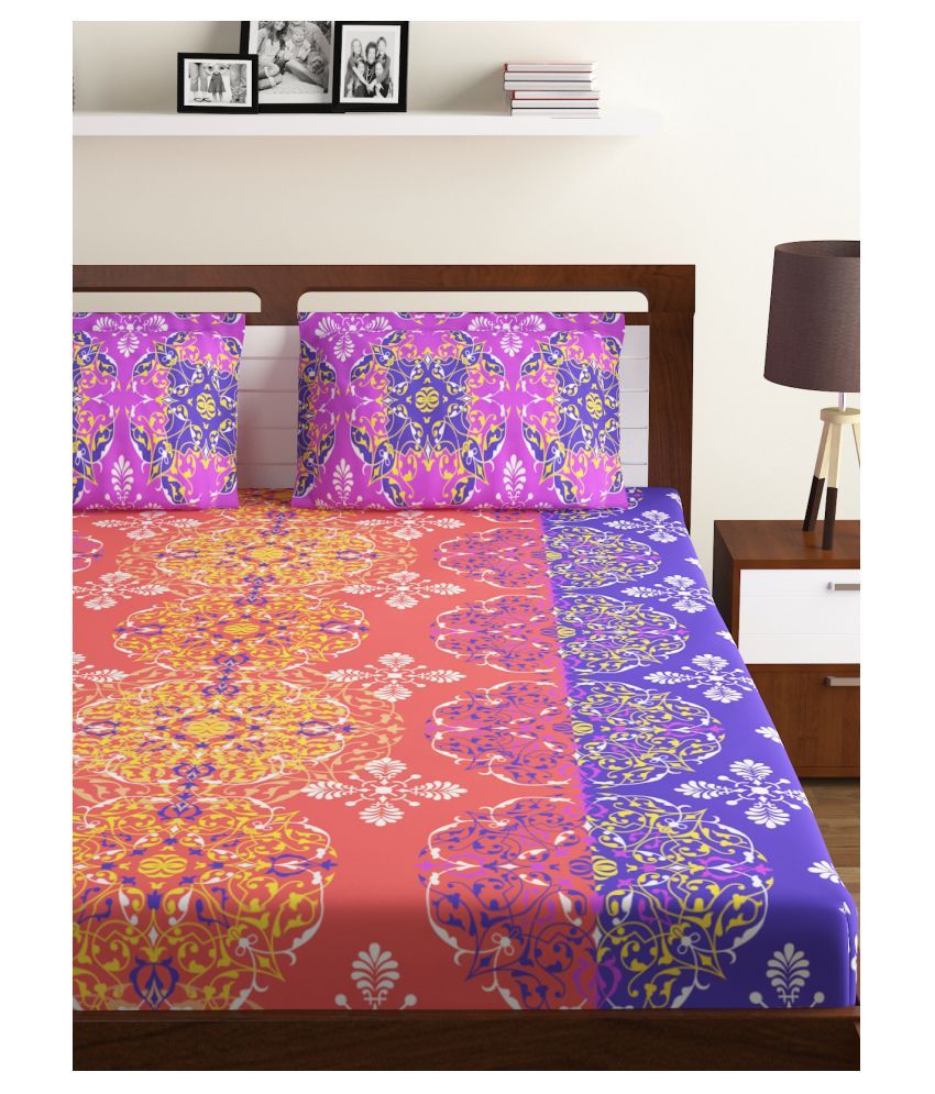 Bombay Dyeing Cotton Double Bedsheet with 2 Pillow Covers Buy Bombay Dyeing Cotton Double