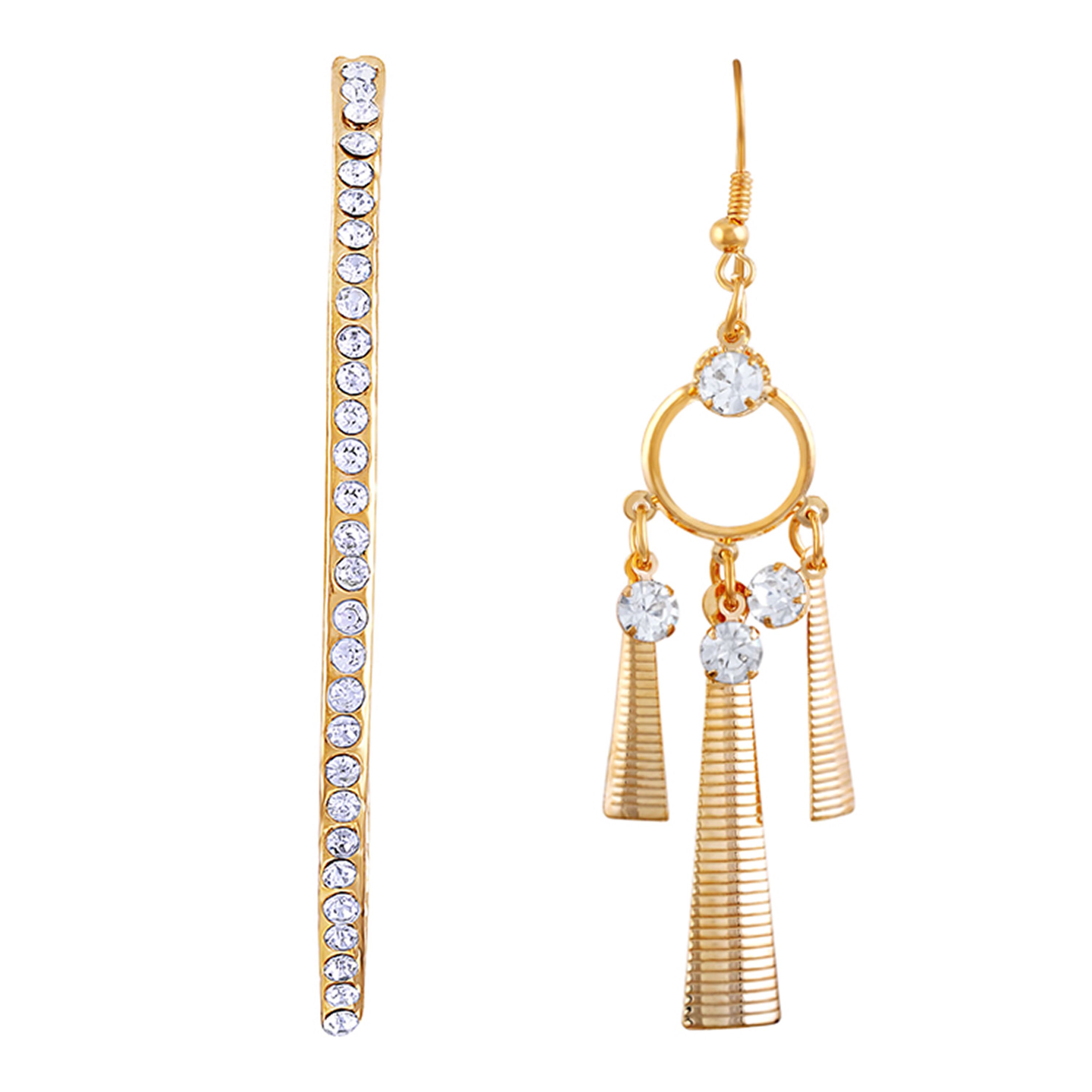     			Asmitta Stunning Gold-Toned Mismatch Dangle Earring