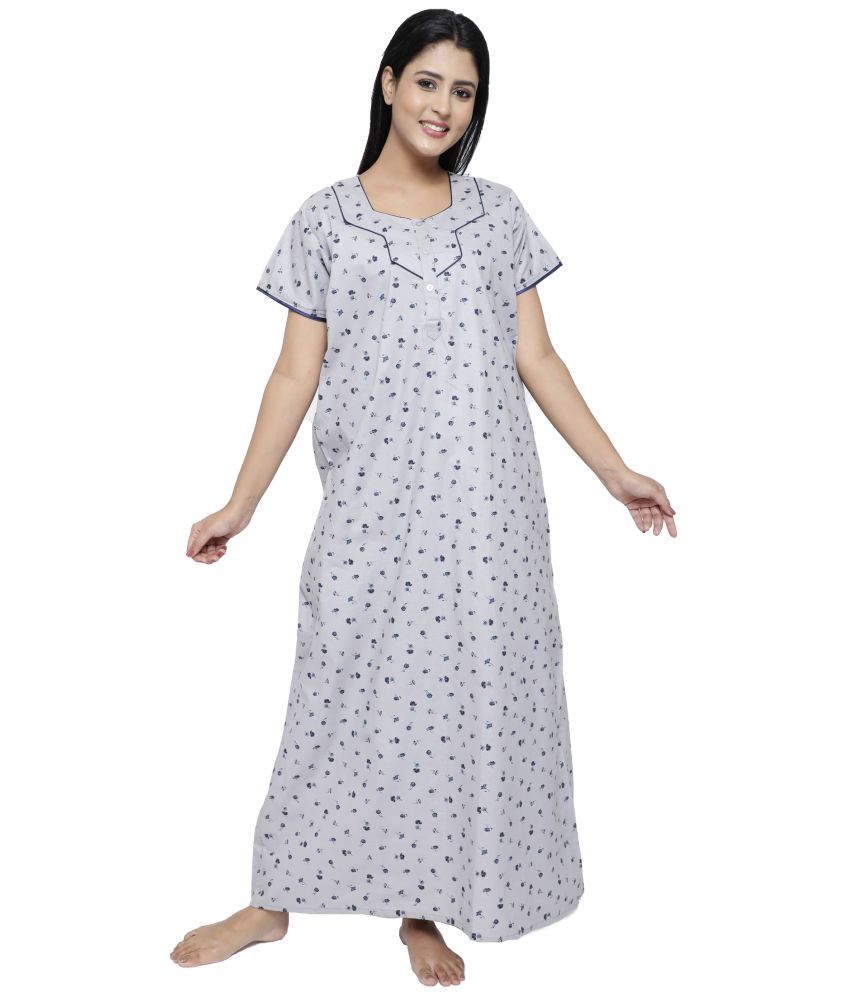     			G4Girl Cotton Nighty & Night Gowns - Blue Single