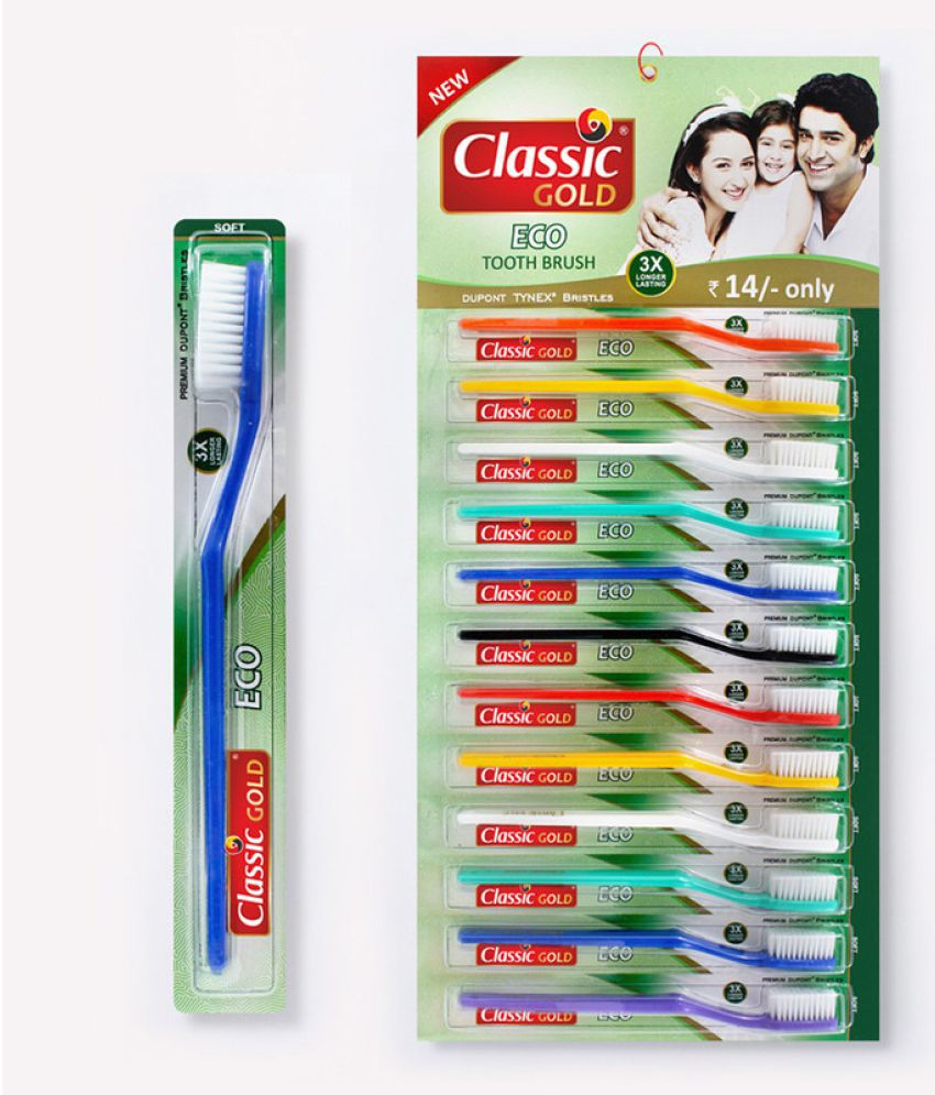CLASSIC GOLD Eco Soft Toothbrush Pack of 36
