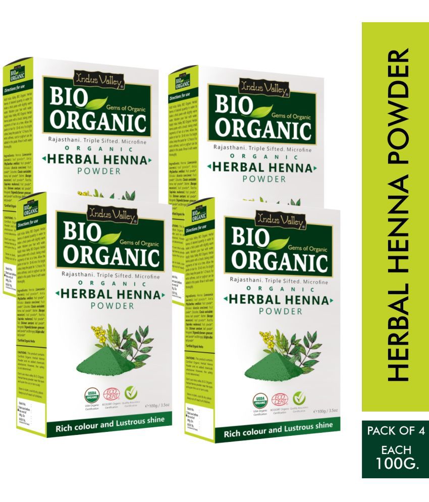     			Indus Valley Bio Organic Herbal Henna Powder (Pack of 4) 400g