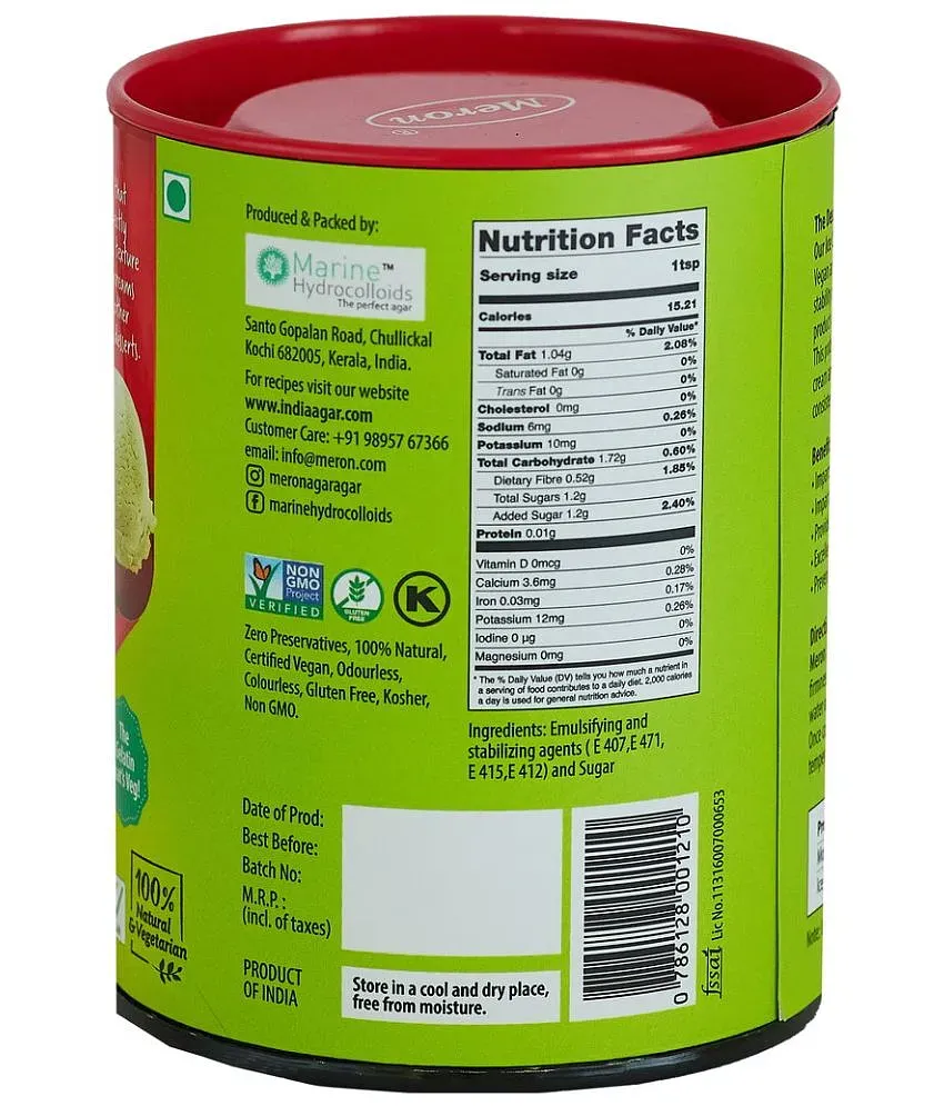 Meron Ice Cream Stabilizer - Semi Refined Carrageenan 250 Grams