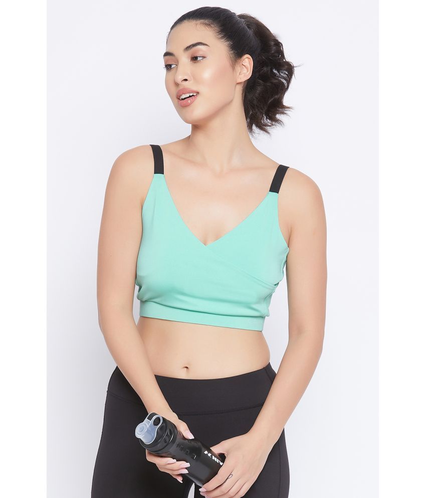     			Clovia Green Nylon Solid Sports Bra - Single