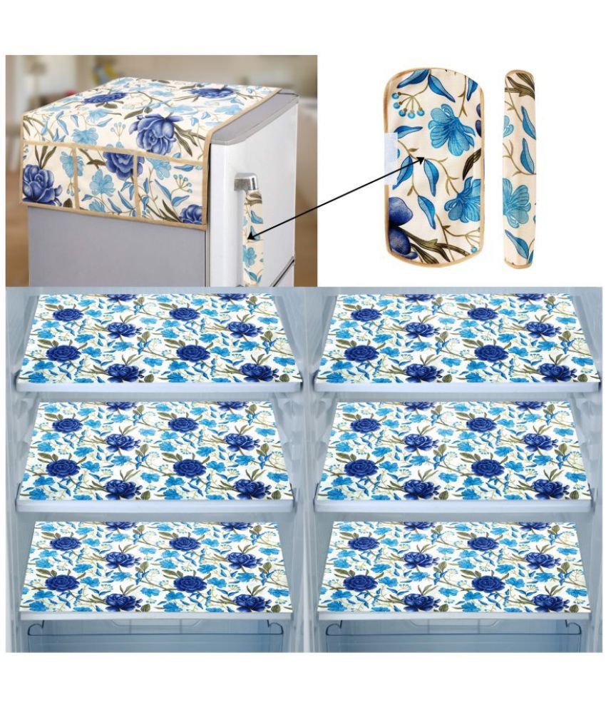 E-Retailer Set of 9 PVC Blue Fridge Top Cover