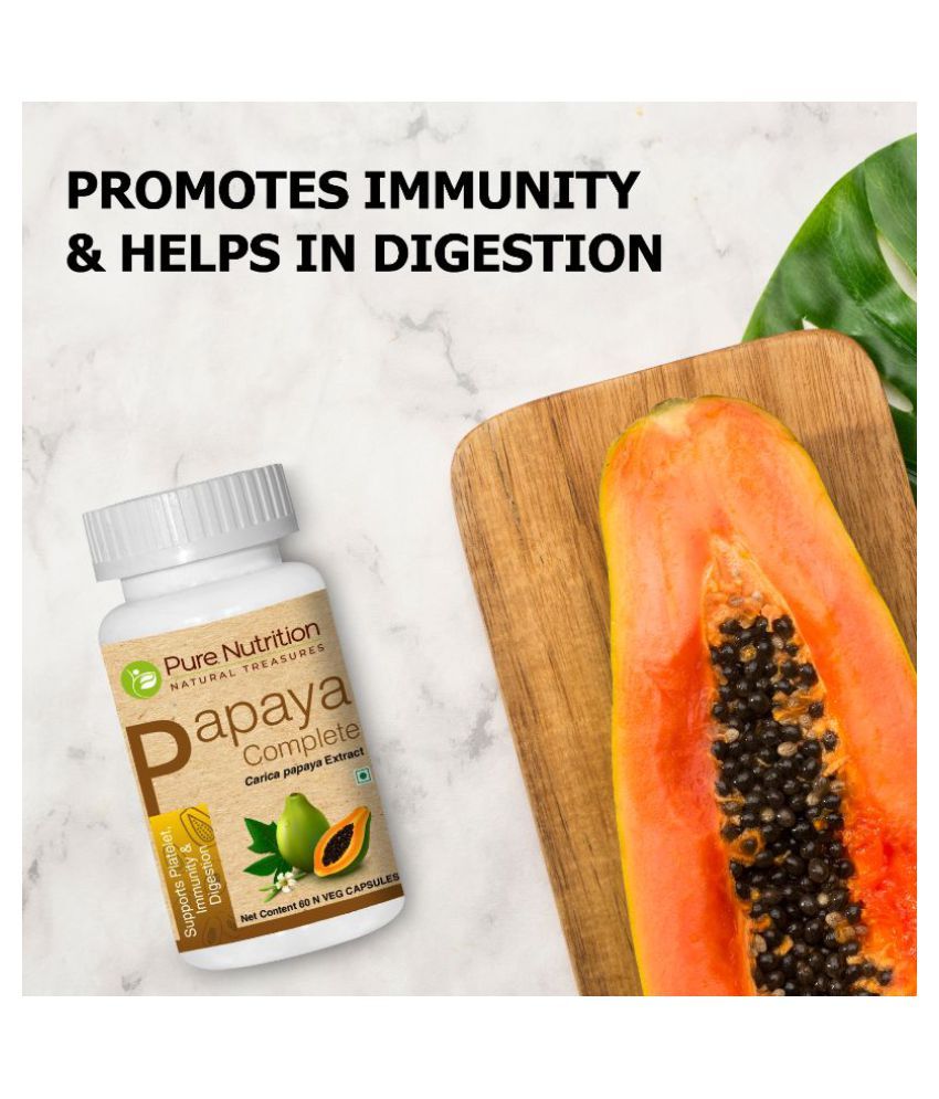 Pure Nutrition Papaya Complete 60 Caps 500 mg Vitamins Capsule Buy