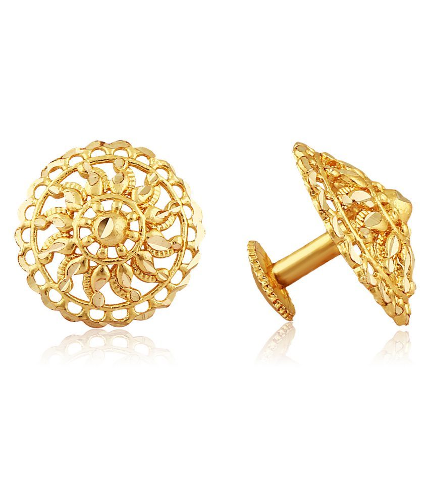 Vighnaharta Traditional South Screw Back Alloy Gold Plated Stud Earring ...