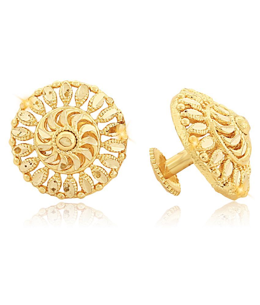     			Vighnaharta - Golden Stud Earrings ( Pack of 1 )