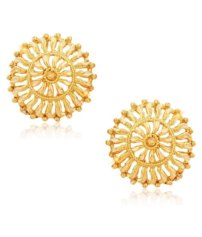 Vighnaharta - Golden Stud Earrings ( Pack of 1 ) - Buy Vighnaharta ...