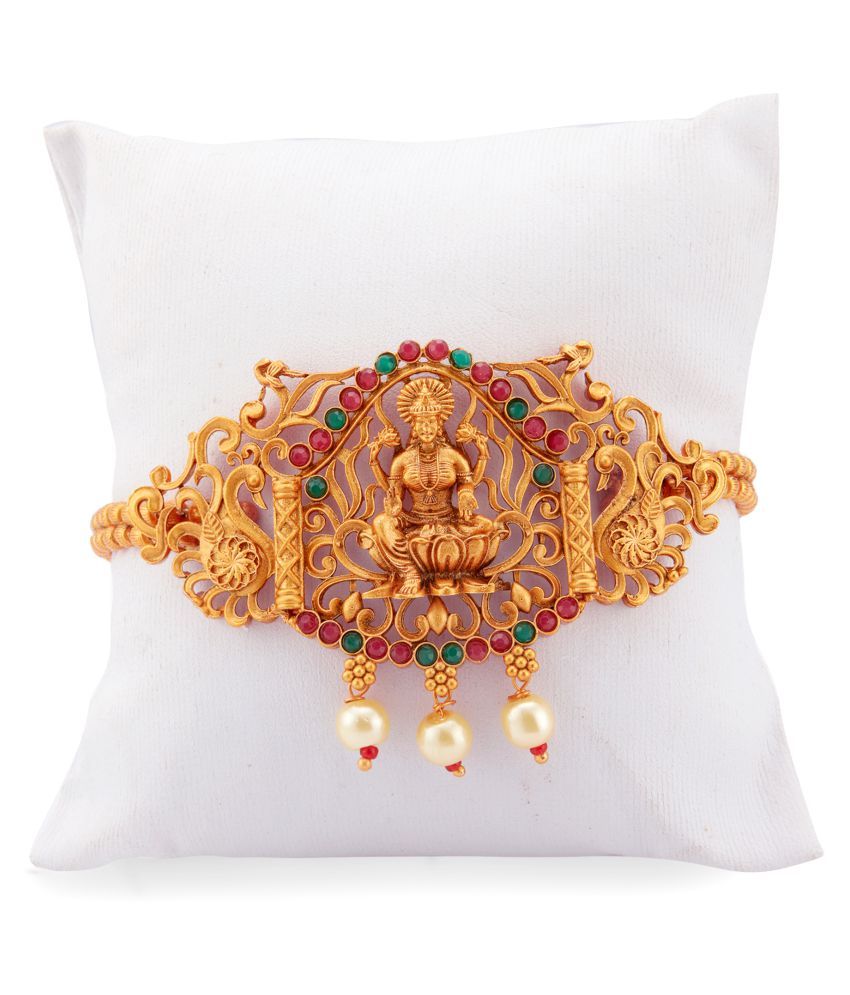     			Sukkhi Artistically Pearl Gold Plated Goddess Laxmi Bajuband For Women