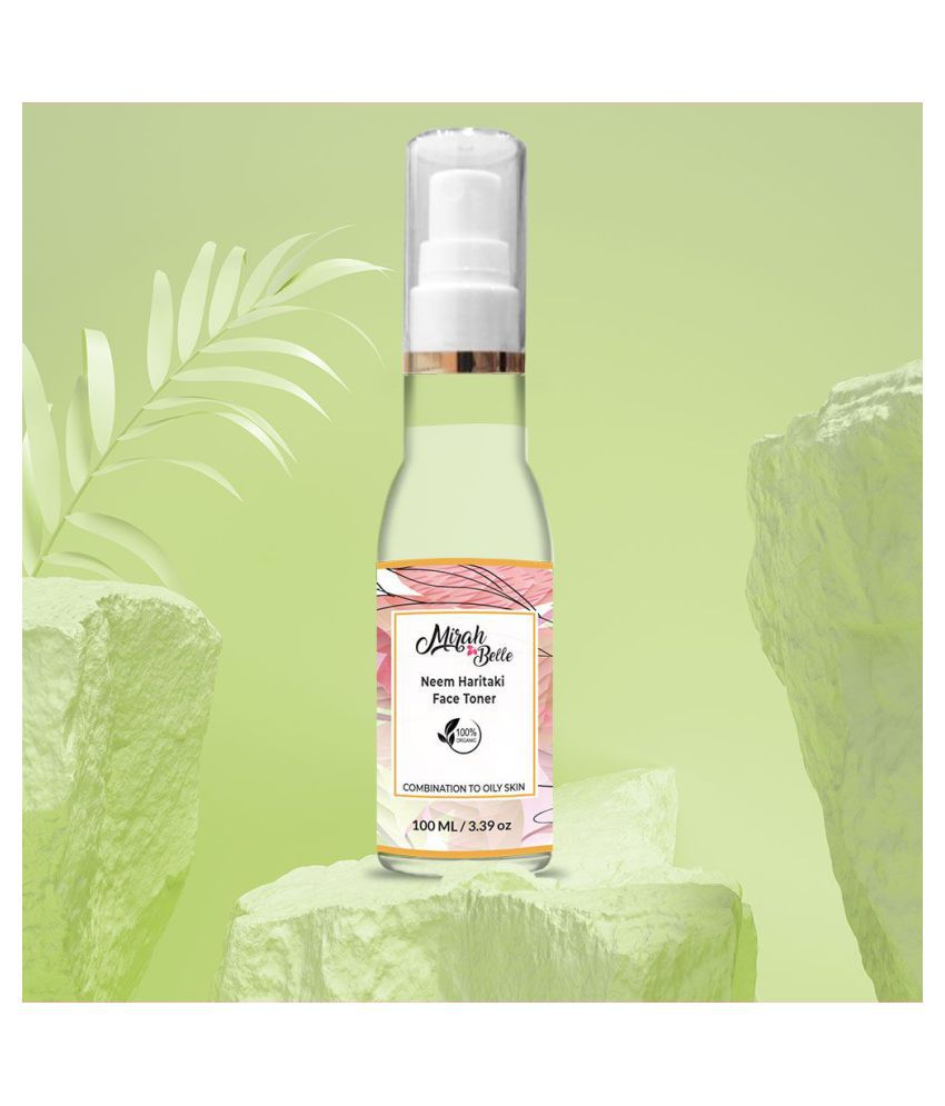 Mirah Belle Organic and Natural - Anti Acne Face Toner - Neem and Haritaki Astringent 100 mL