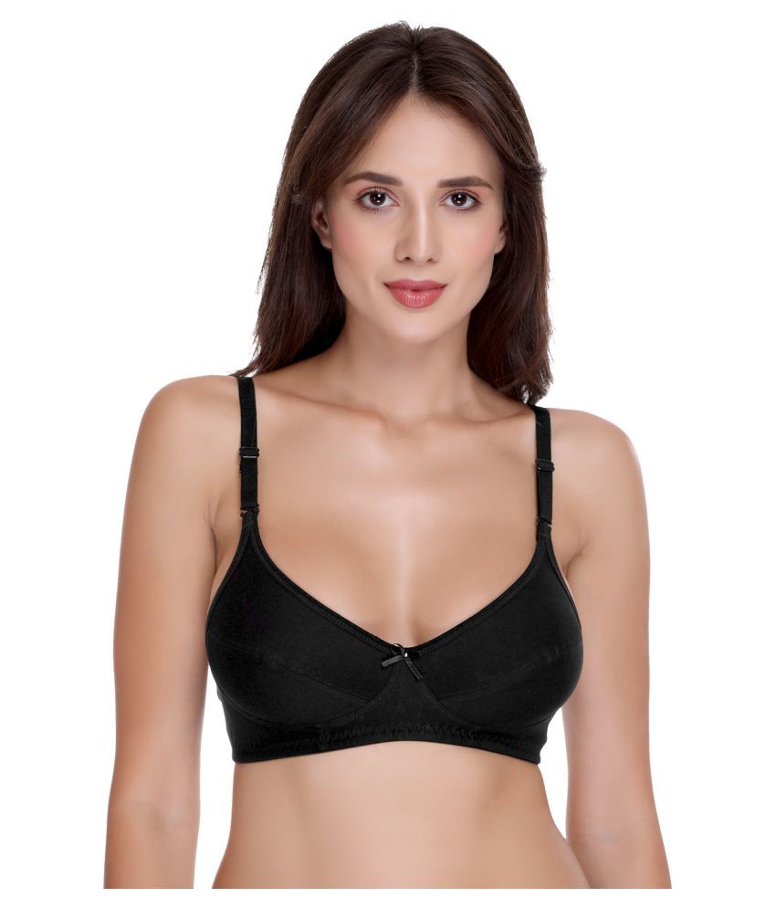 Buy Sona Cotton Everyday Bra Black Online At Best Prices In India Snapdeal