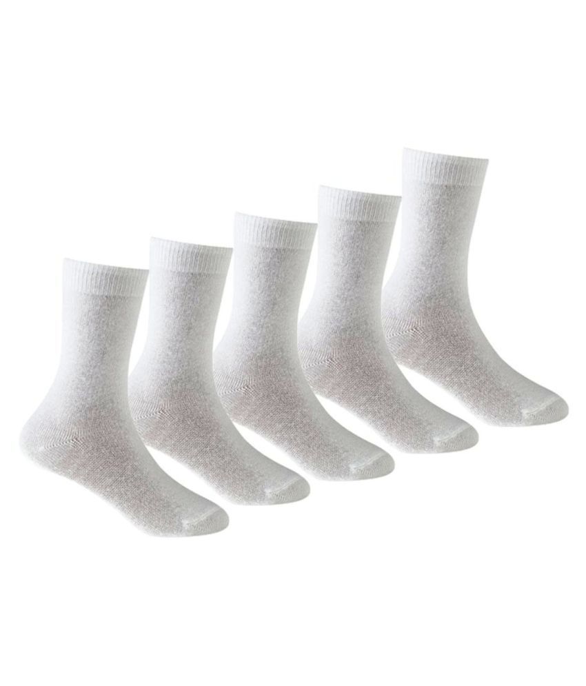     			Voici White Formal Full Length Socks Pack of 5