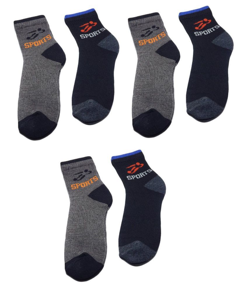 Sports Socks Multi Sports Ankle Length Socks Pack of 6: Buy Online at ...