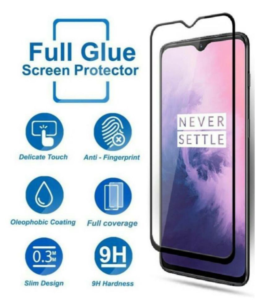 OnePlus 7 Tempered Glass Screen Guard By lenmax UV Protection, Anti