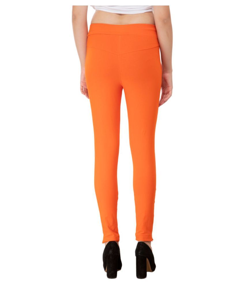 orange jeggings