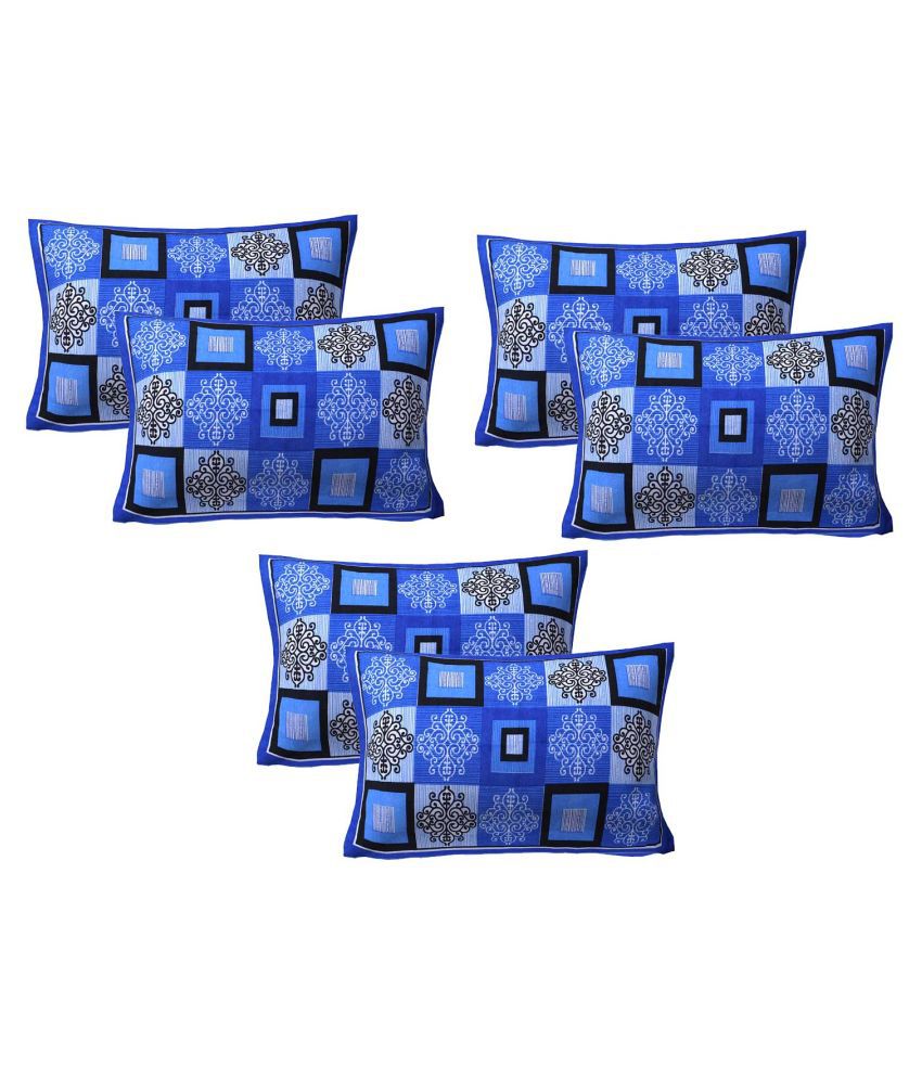     			AJ Home Pack of 6 Cotton Blue Pillow Cover (17 X 27 Inch)