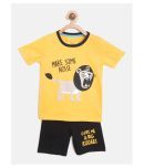 Lazy Shark Pack of 1 Boys Cotton Blend T-Shirt & Shorts ( Yellow )