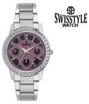 Swisstyle Stainless Steel Round Womens Watch