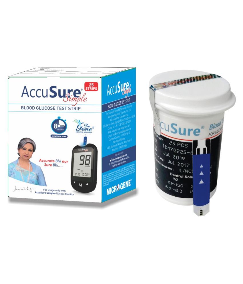     			AccuSure Simple Blood Glucose Test Strip25 Strips