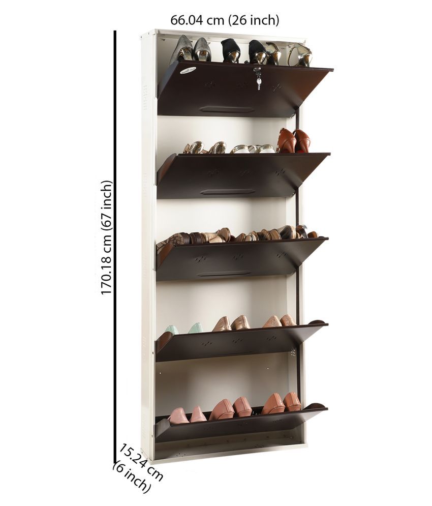 Babbar Steel 26 Inches Wide 5 Door Powder Coated Wall Mounted Metallic Shoe Rack Ivory Brown 5 Shelves Buy Babbar Steel 26 Inches Wide 5 Door Powder Coated Wall Mounted Metallic Shoe