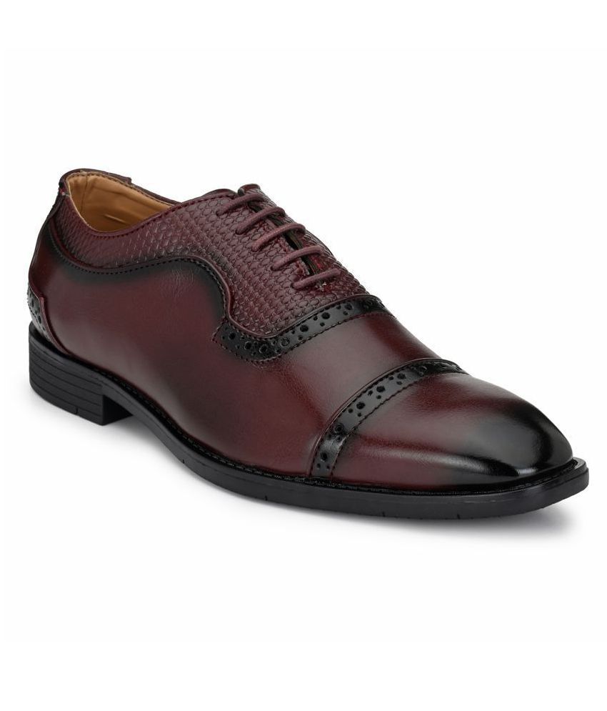Prolific Oxfords Artificial Leather Brown Formal Shoes