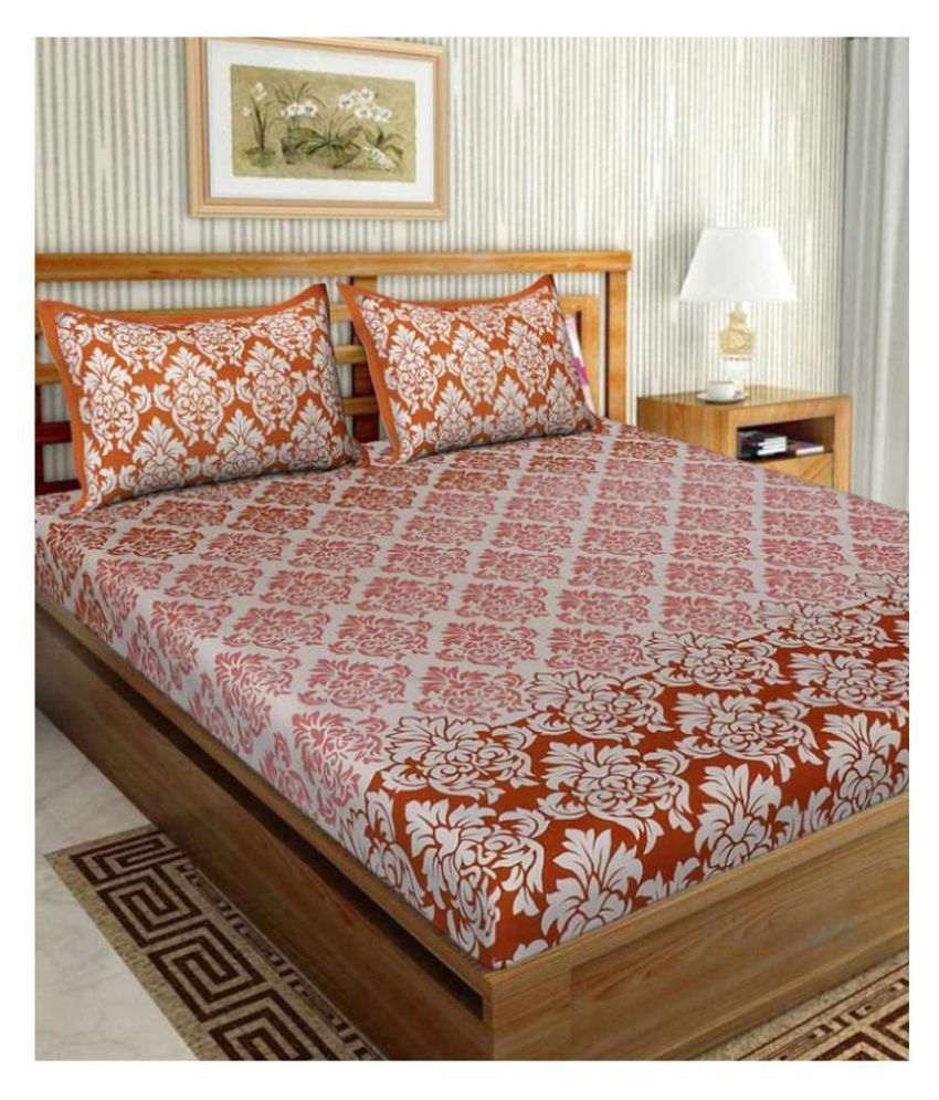 Uniqchoice Cotton Double Bedsheet with 2 Pillow Covers Buy Uniqchoice Cotton Double Bedsheet