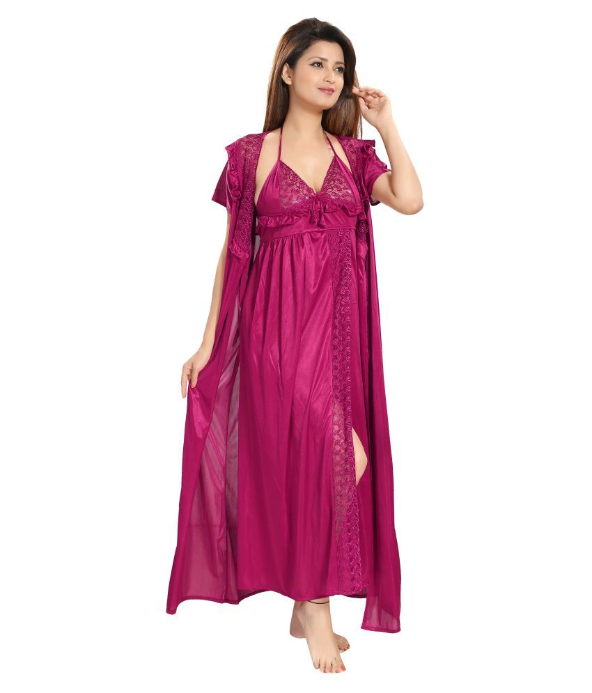     			Reposey Satin Nighty & Night Gowns - Purple