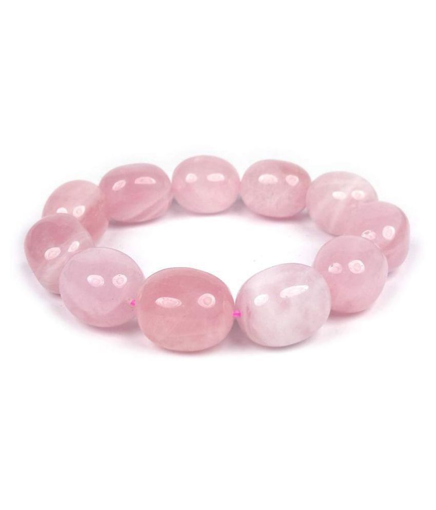 12mm Pink Rose Quartz Natural Agate Tumble Stone Bracelet: Buy 12mm ...