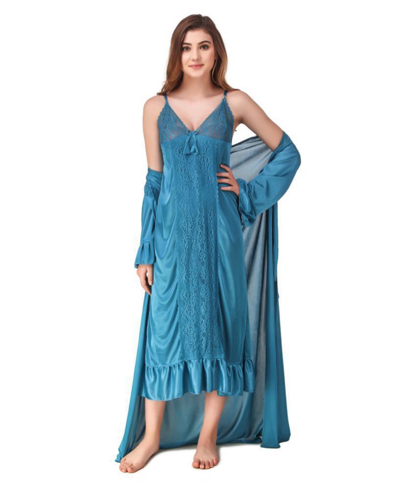     			Reposey Satin Nighty & Night Gowns - Blue