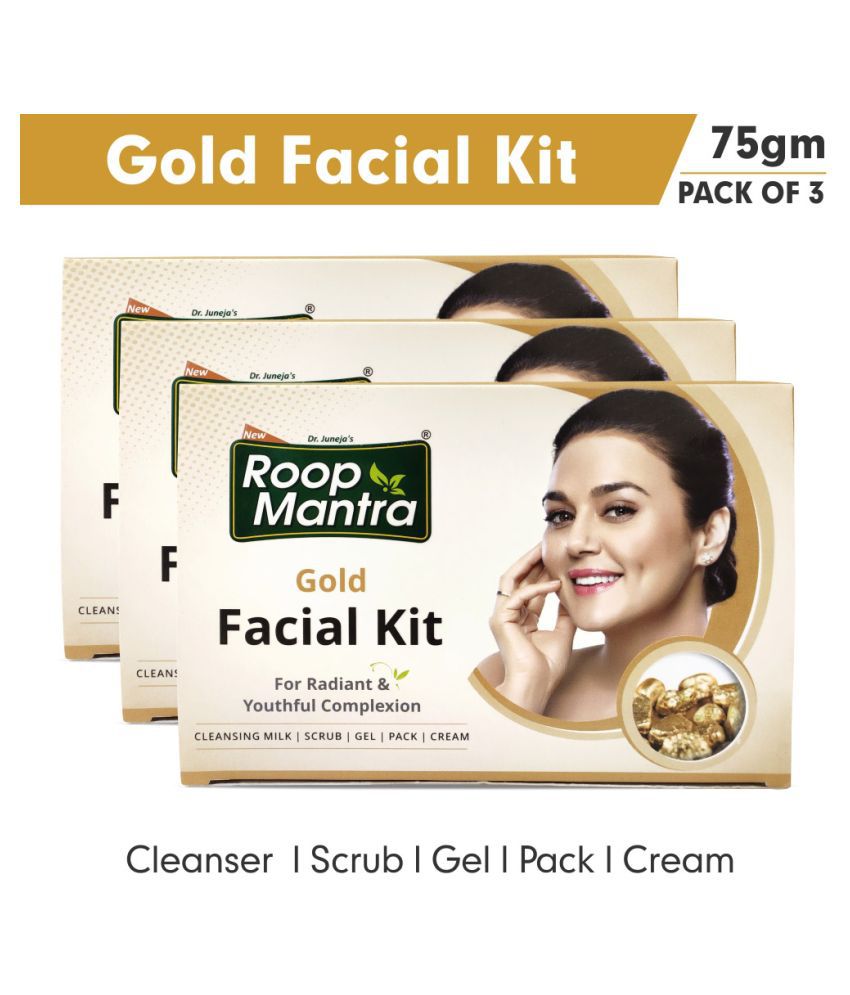 Roop Mantra Gold Facial Kit 75 g Pack of 3