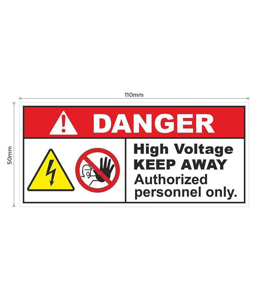     			Rangvishwa Enterprises Danger High Voltage Keep Away Authorized Personnel Sticker ( 11 x 5 cms )