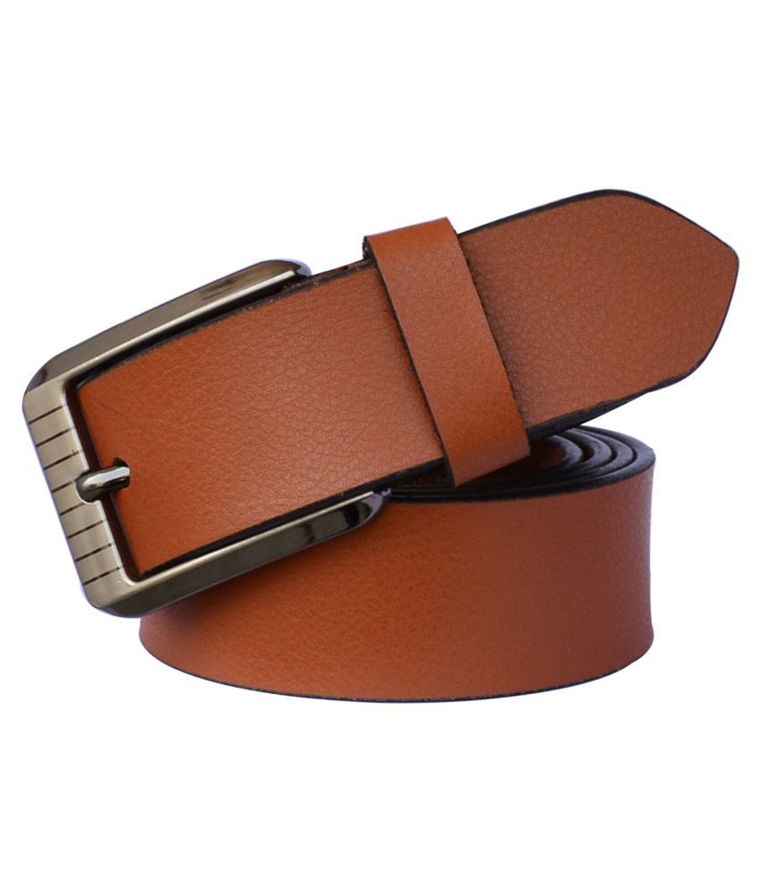 SUNSHOPPING Tan Leather Formal Belt