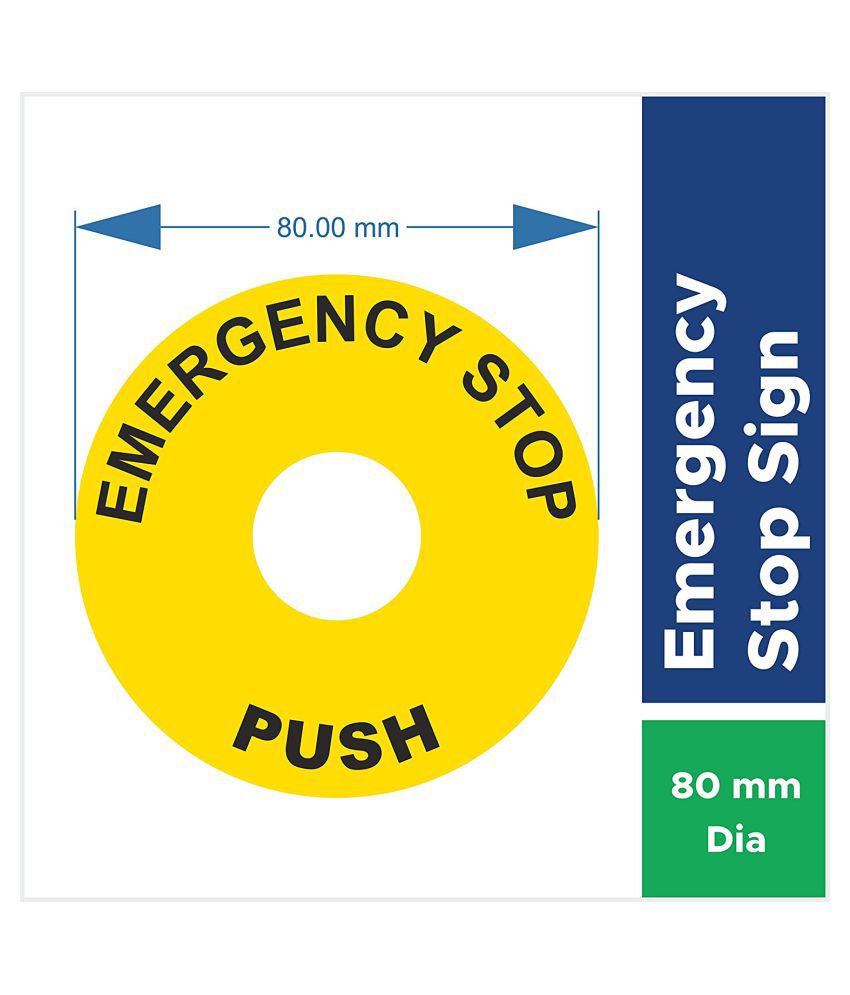     			Rangvishwa Enterprises Emergency Stop Sticker for Push Button Switch Sticker ( 8 x 8 cms )