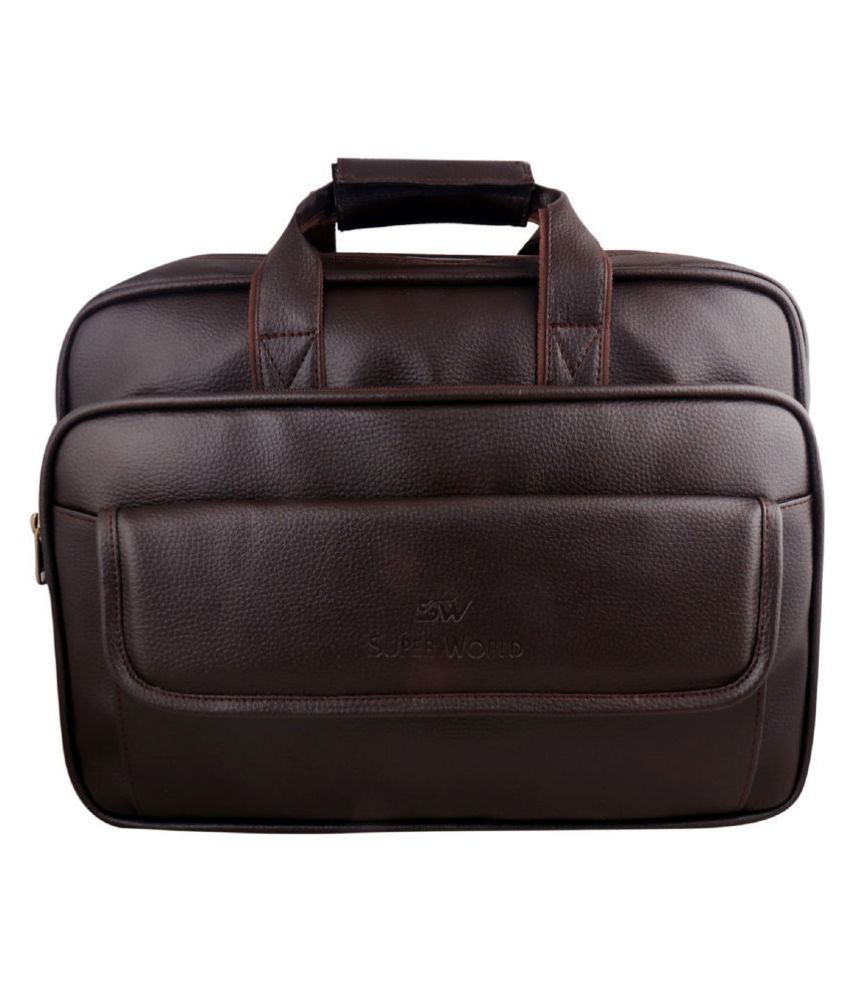 SW Super World Stylish Laptop Brown Synthetic Casual Messenger Bag