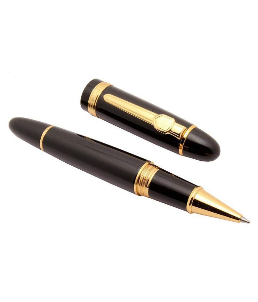     			Stylish 159 Masterpiece Black Heavy Big Pen Gold Trims Roller Ball Pen