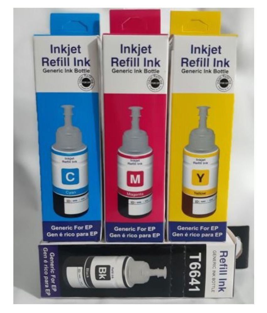 BlueBox Multicolor Pack of 4 Ink bottle for Epson Printer L100/ L110