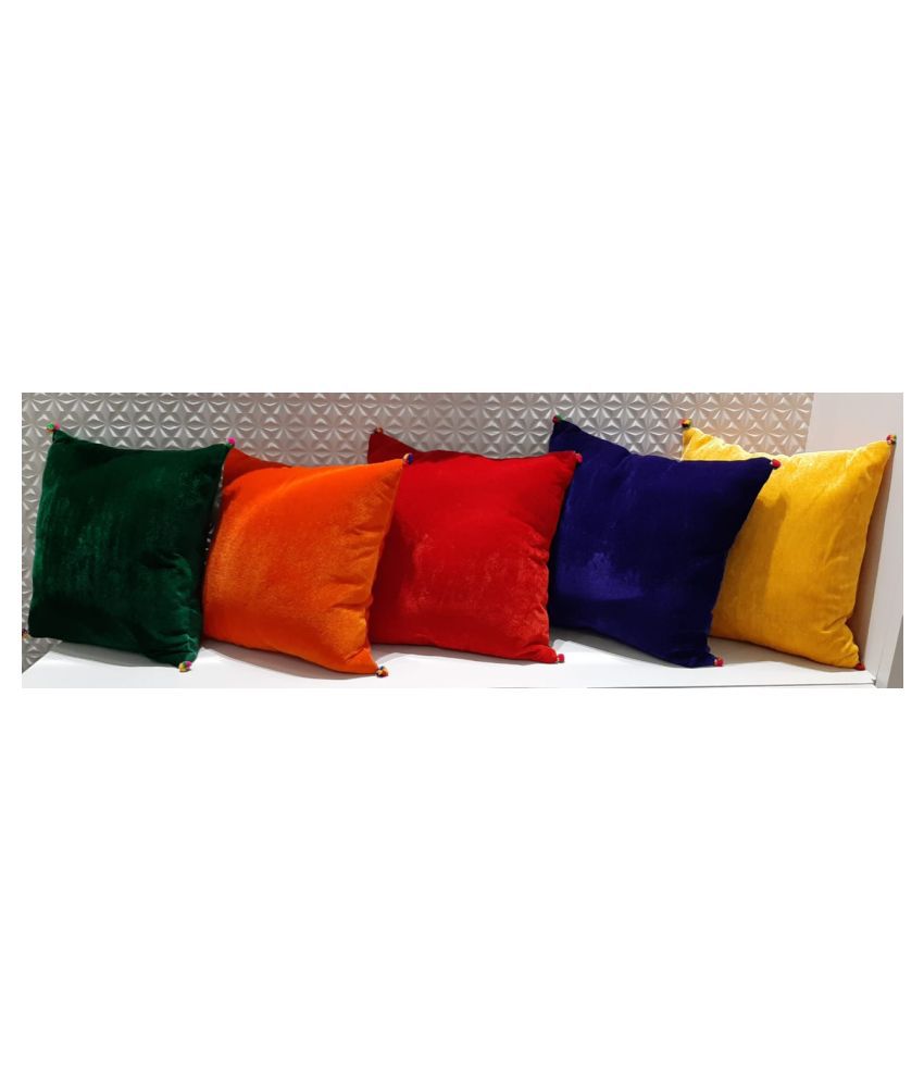 HomeStore-YEP Set of 5 Velvet Cushion Covers 40X40 cm (16X16)