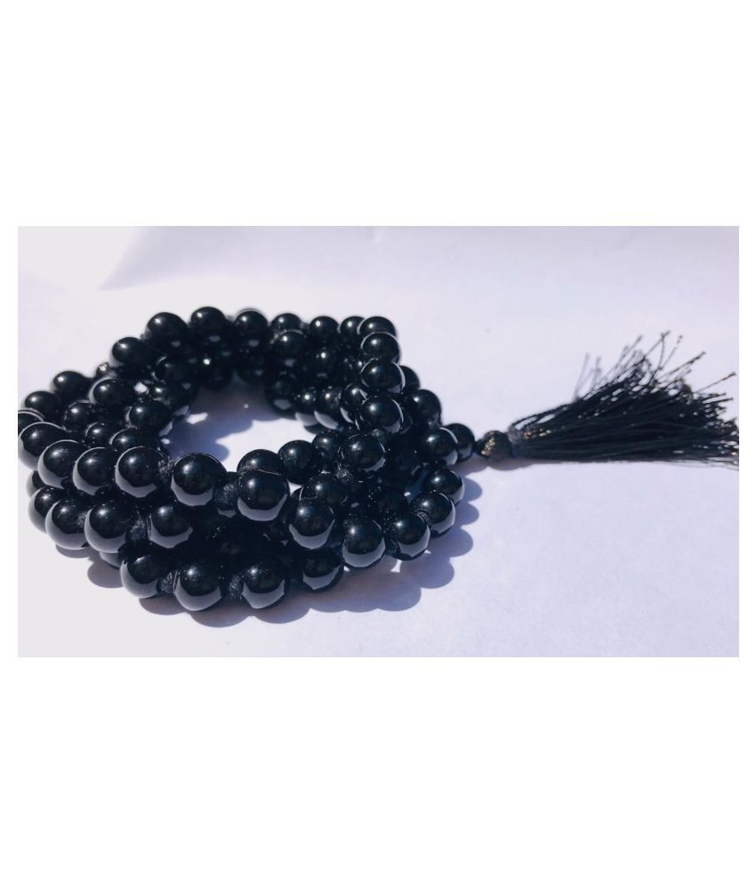     			Natural Black Agate mala for pooja