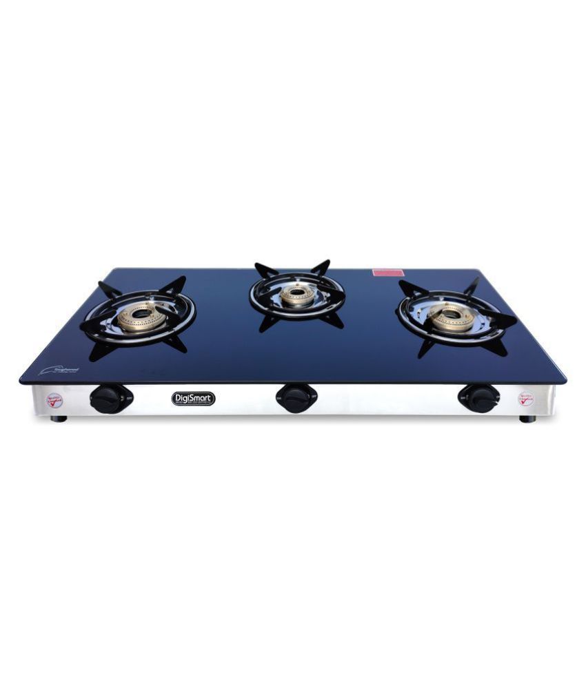 Digismart 3 Burner ISI Approved Indian Lpg Cooktop Gas Stove With 1
