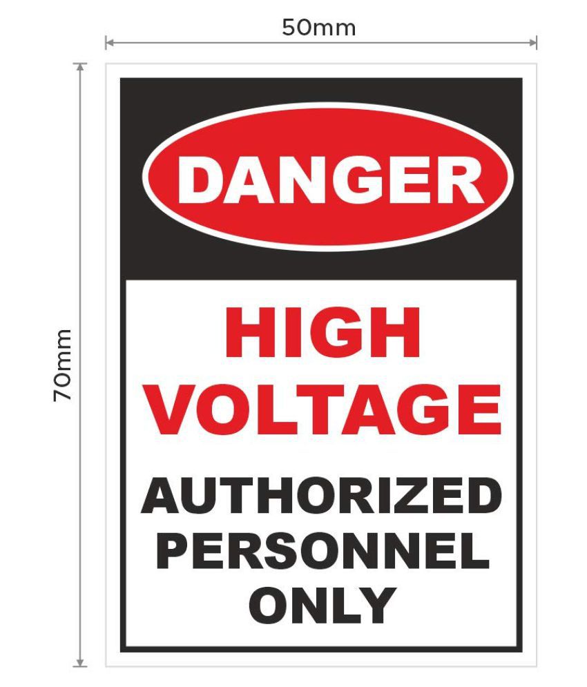     			Rangvishwa Enterprises Danger High Voltage Authorized Person Only Sticker ( 7 x 5 cms )