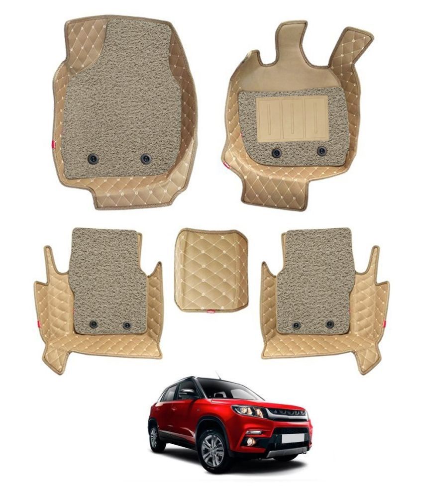 Elegant Polypropylene 7D Mat For Maruti Suzuki Vitara Brezza (Beige
