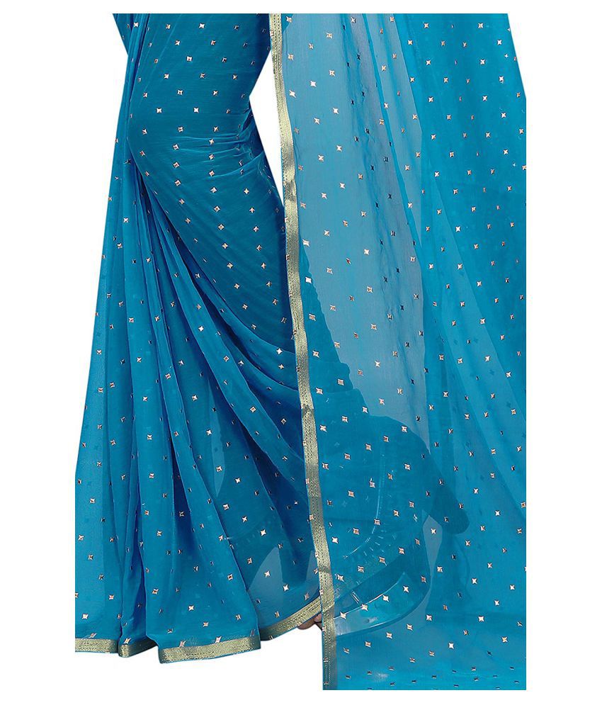 Aastha Sarees Blue Chiffon Saree Buy Aastha Sarees Blue Chiffon Saree Online At Low Price 