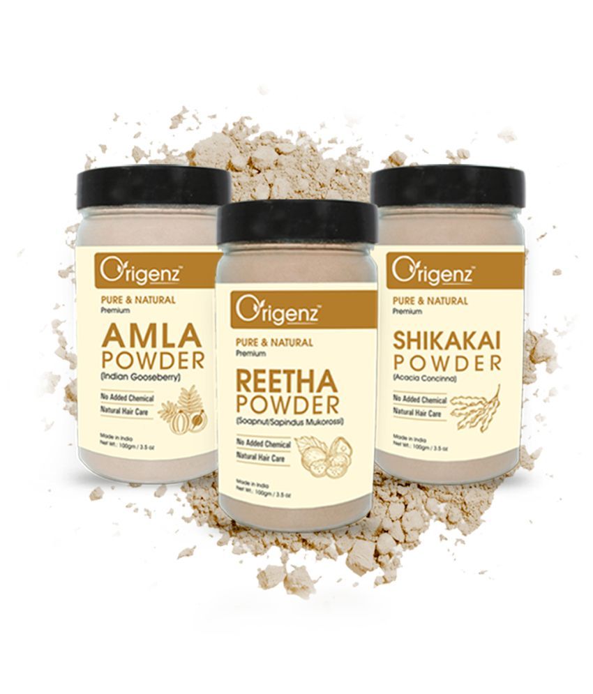     			Origenz Amla Reetha Shikakai Powder Combo Hair Pack Powder (100gm, Pack of 3)