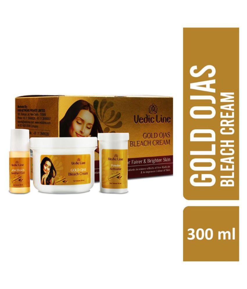 Vedic Line Gold Ojas Bleach Cream Kit For Fairer & Brighter Skin Facial Kit 300ml mL