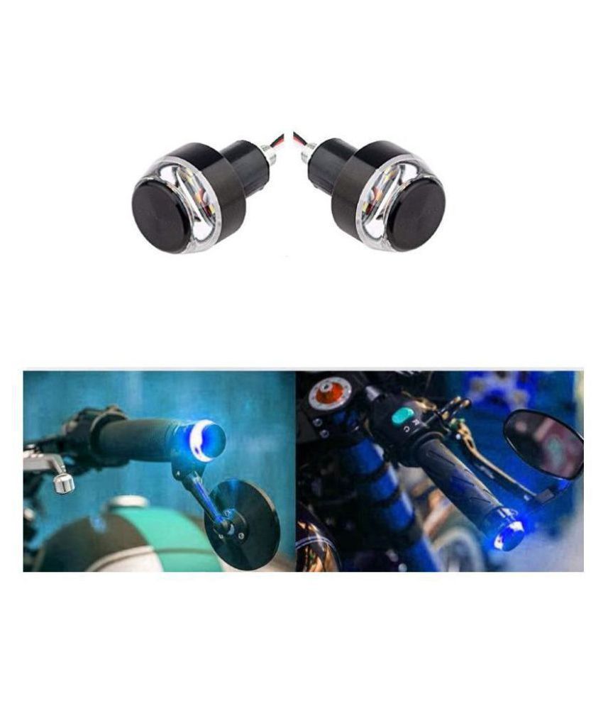 Bike Handle Bar Indicator fog light / Bike Parts (Blue & white) Set