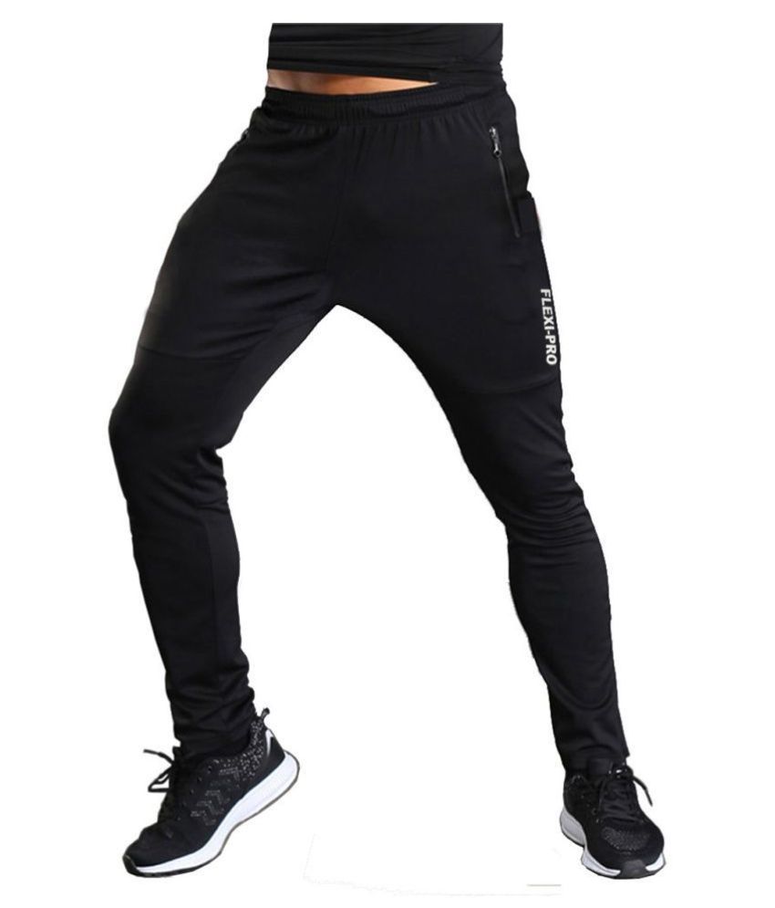 Zesteez Black Polyester Lycra Trackpants - Buy Zesteez Black Polyester ...