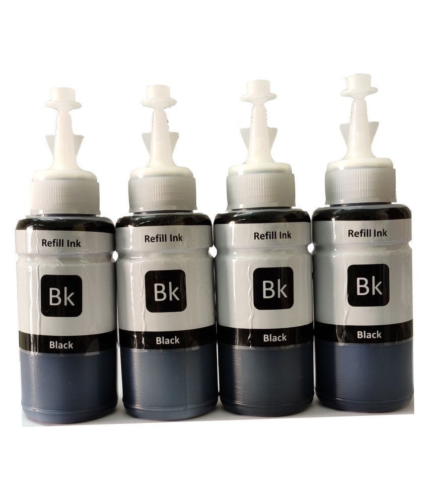 REFILL INK Epson Pigment Black Pack of 4 Ink bottle for Compatible M100,M105,M200,M205,L655 