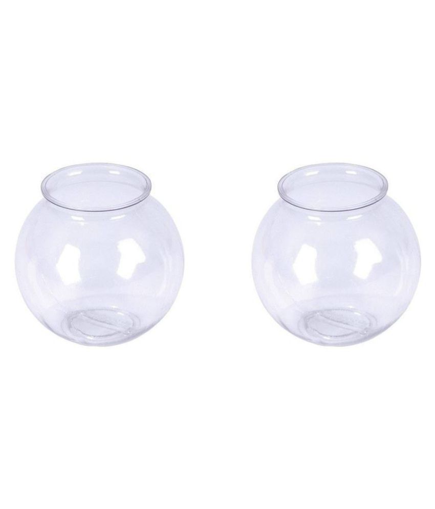    			Clear & Transparent Round Glass Fish Pot For Joom View Of 6 Inch Table Top ( Set Of 2 )
