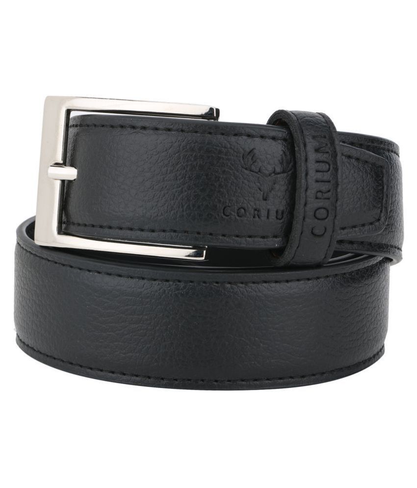 Corium Black Faux Leather Formal Belt: Buy Online at Low Price in India ...